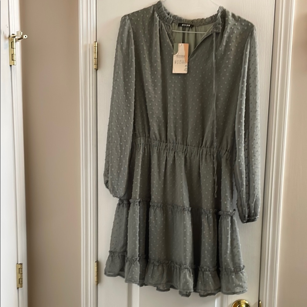 Sheer Green Polka Dot Dress